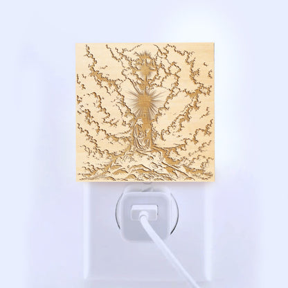 Jesus in Prayer Artisan Engraved Wooden LED Night Light - NLG0015