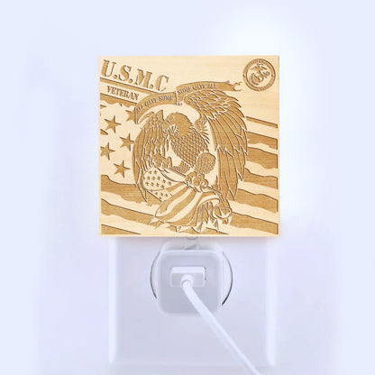 Marine Veteran | All Gave Some - Some Gave All | Artistic Engraved Wooden LED Night Light, NLV0026D