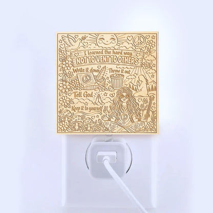 Not To Vent To Others | Artistic Engraved Wooden LED Night Light | HP0019