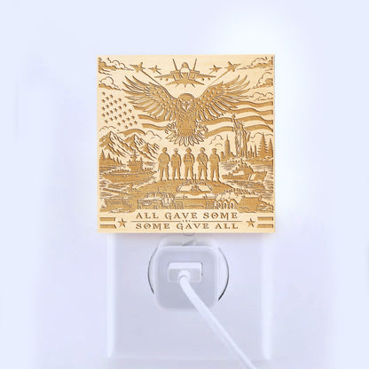 All Gave Some - Some Gave All | Artistic Engraved Wooden LED Night Light, NLV0037
