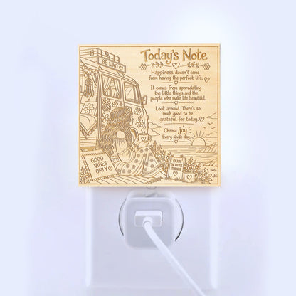 Today's Note | Artistic Engraved Wooden LED Night Light | HP0020