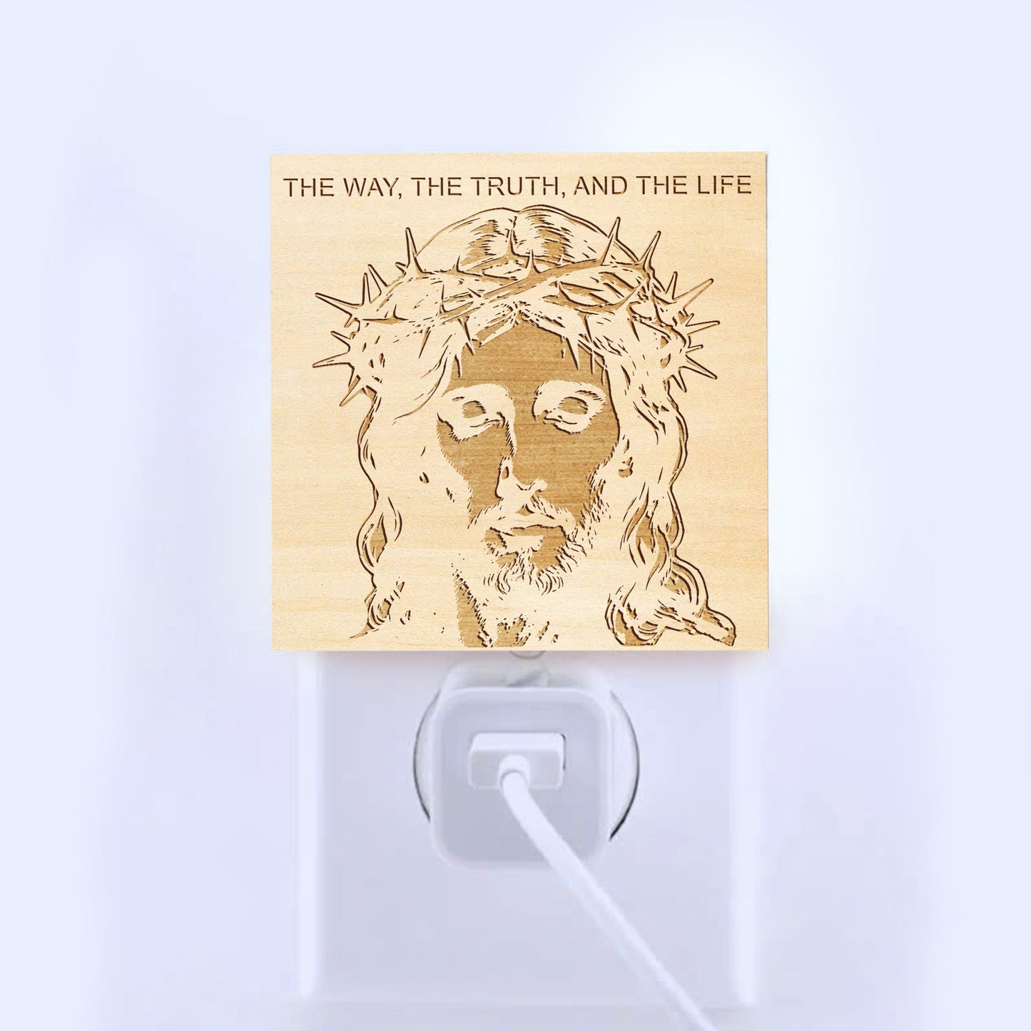 The Way, The Truth, and The Life Christian Gift Engraved Wooden LED Night Light - NLG0007