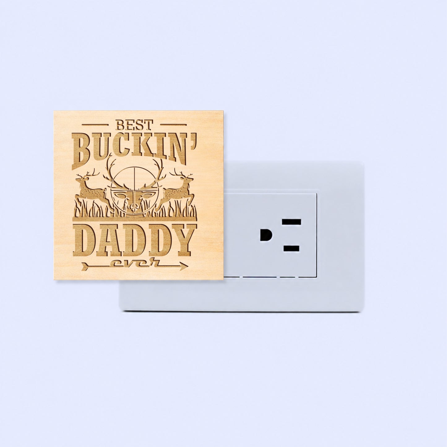 Best Buckin' Daddy Ever Engraved Wooden LED Night Light - NLDH0003
