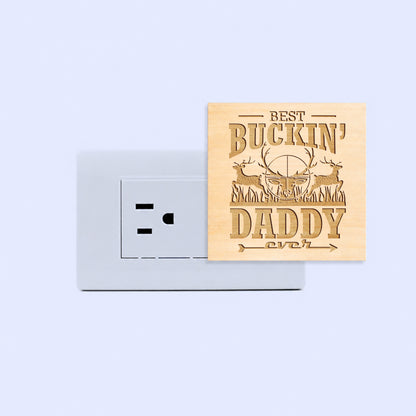 Best Buckin' Daddy Ever Engraved Wooden LED Night Light - NLDH0003