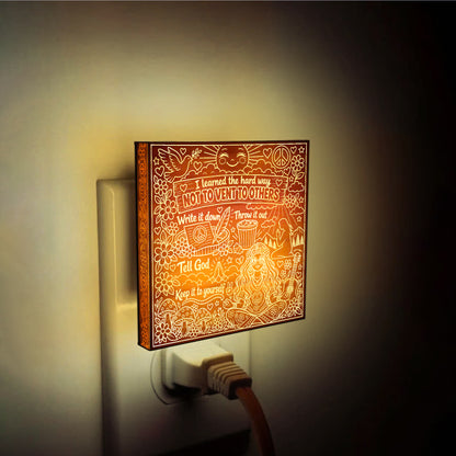 Not To Vent To Others | Artistic Engraved Wooden LED Night Light | HP0019