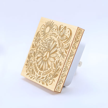 Every Little Thing is Gonna Be Alright, Artistic Engraved Wooden LED Night Light, PH0018