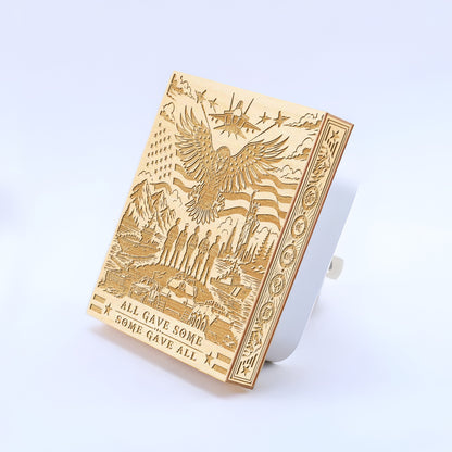 All Gave Some - Some Gave All | Artistic Engraved Wooden LED Night Light, NLV0037