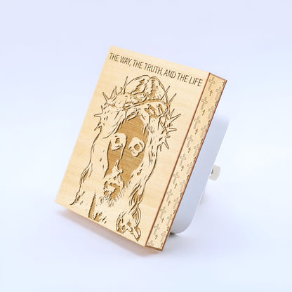 The Way, The Truth, and The Life Christian Gift Engraved Wooden LED Night Light - NLG0007