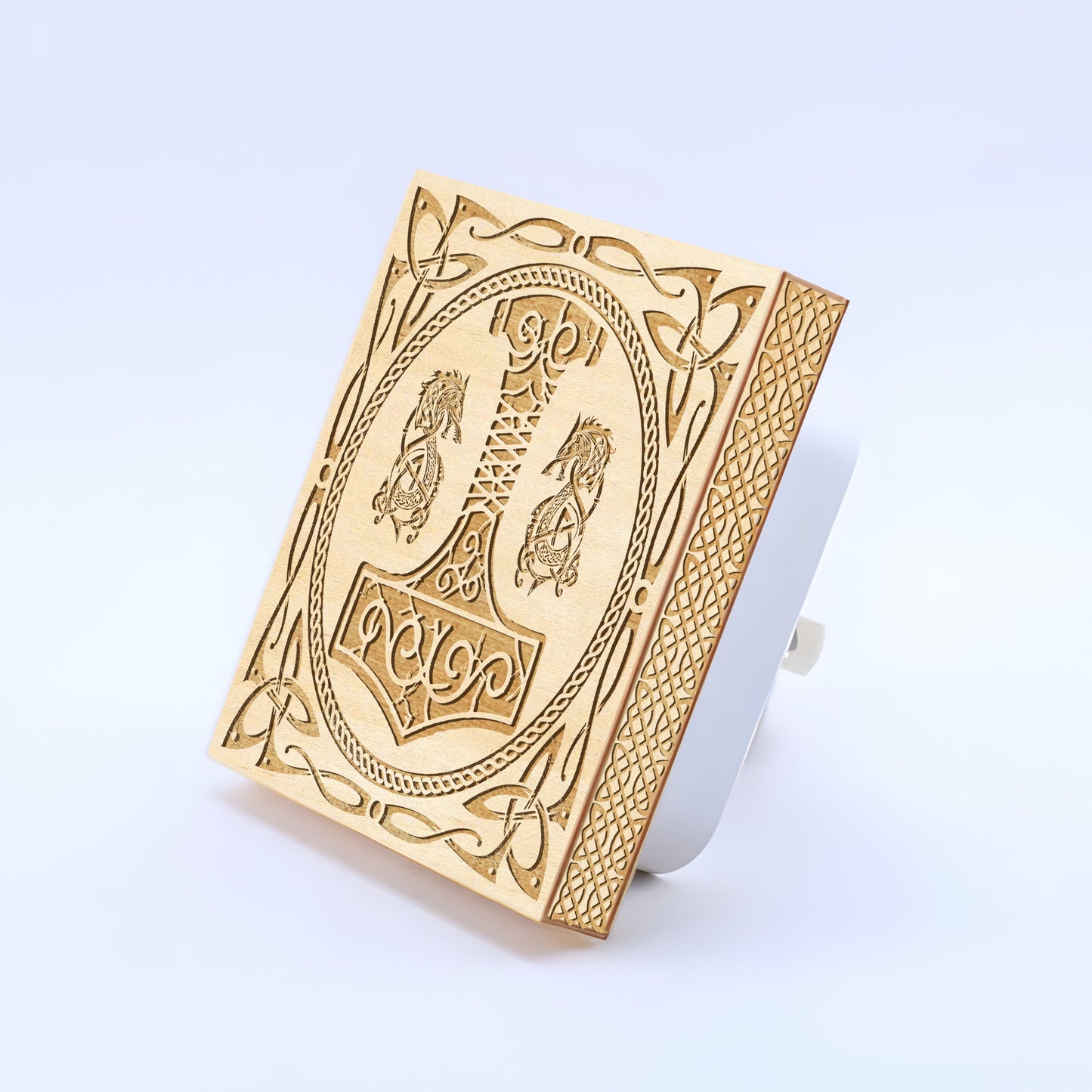 The Legendary Mjölnir Engraved Wooden LED Night Light - NLVK0019