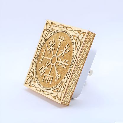 Vegvisir Viking Compass Engraved Wooden LED Night Light - NLVK0018