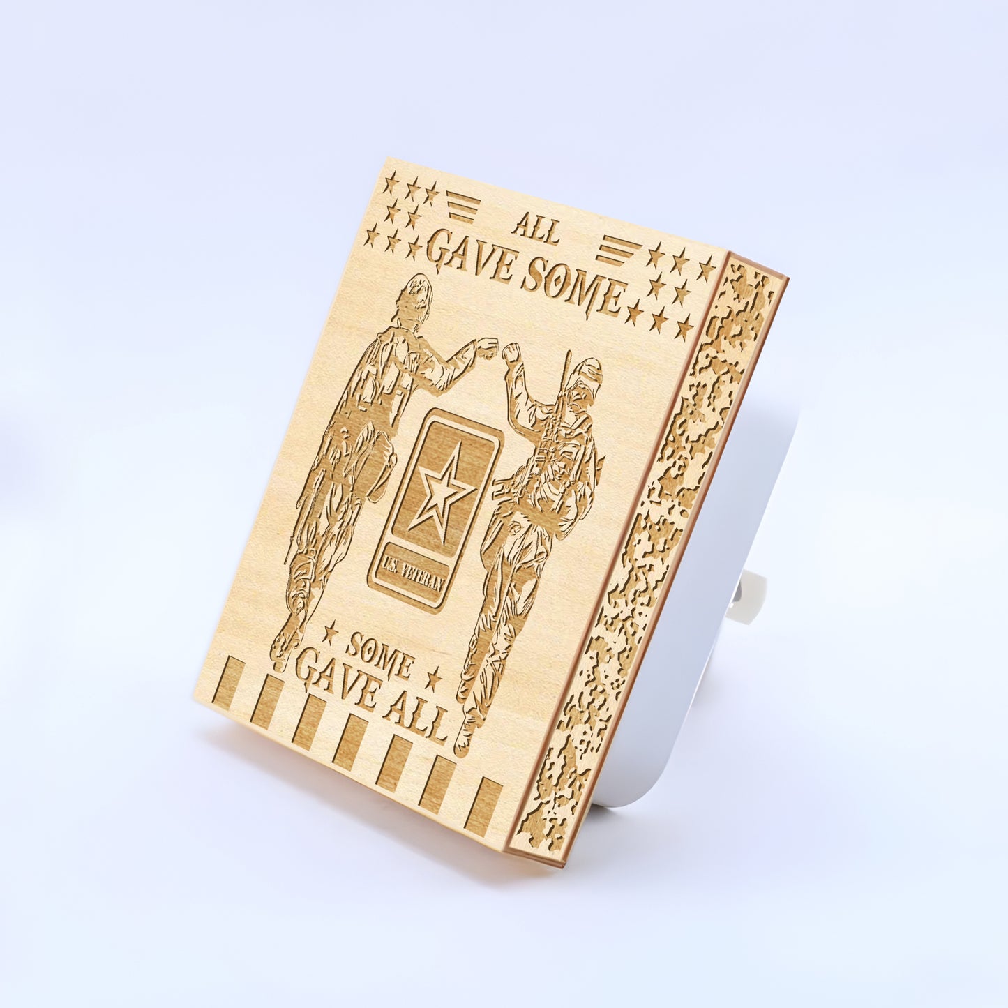 Army Veteran | All Gave Some - Some Gave All | Artistic Engraved Wooden LED Night Light, NLV0021
