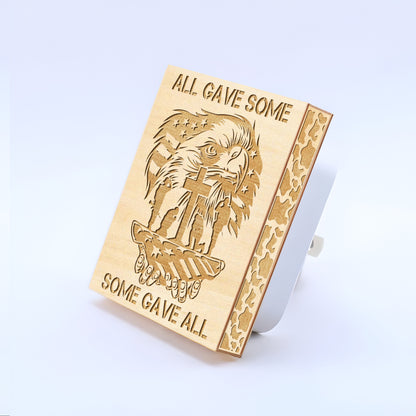 All Gave Some - Some Gave All Engraved Wooden LED Night Light, NLV0003