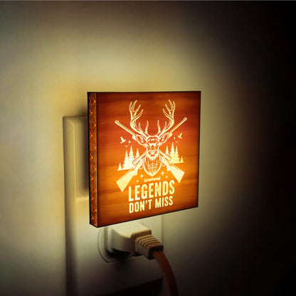 Legends Don't Miss Engraved Wooden LED Night Light - NLDH0007