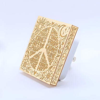 HOPE • PEACE • LOVE • KINDNESS – Hippie Wooden Night Light, PH0020