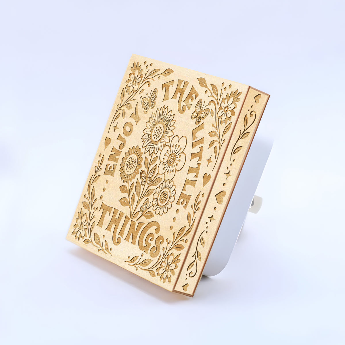 Enjoy The Little Things, Artistic Engraved Wooden LED Night Light, PH0024