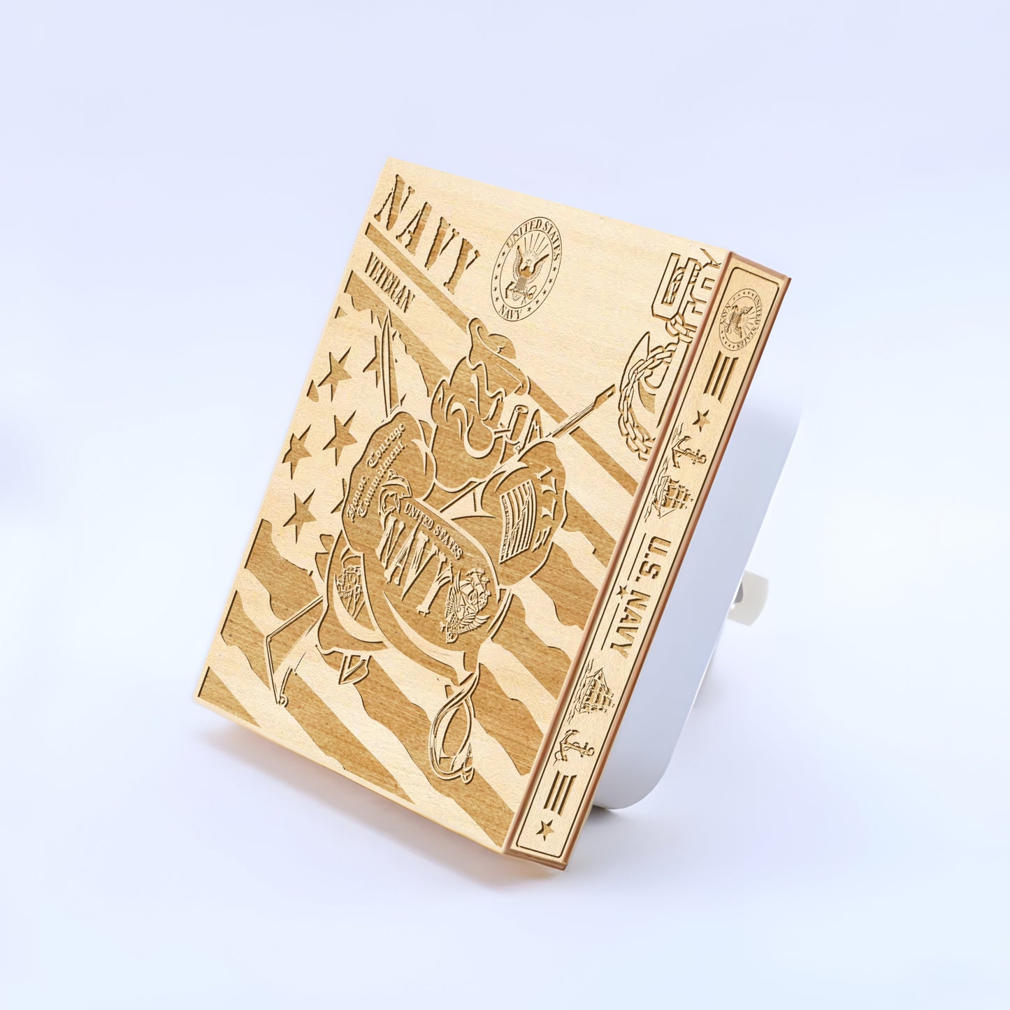 Navy Veteran | Special Edition | Artistic Engraved Wooden LED Night Light, NLV0028