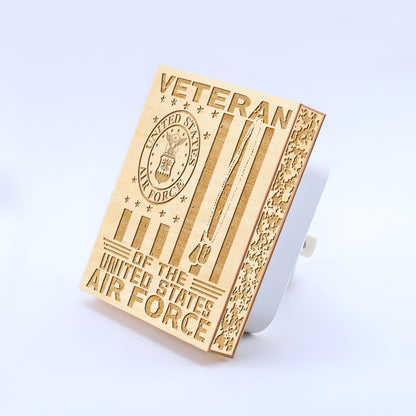 Air Force Veteran Special Edition | Engraved Wooden LED Night Light, NLV0015