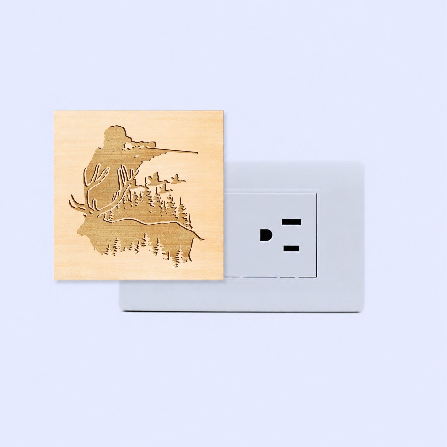 Deer Hunting Engraved Wooden LED Night Light - NLDH0001