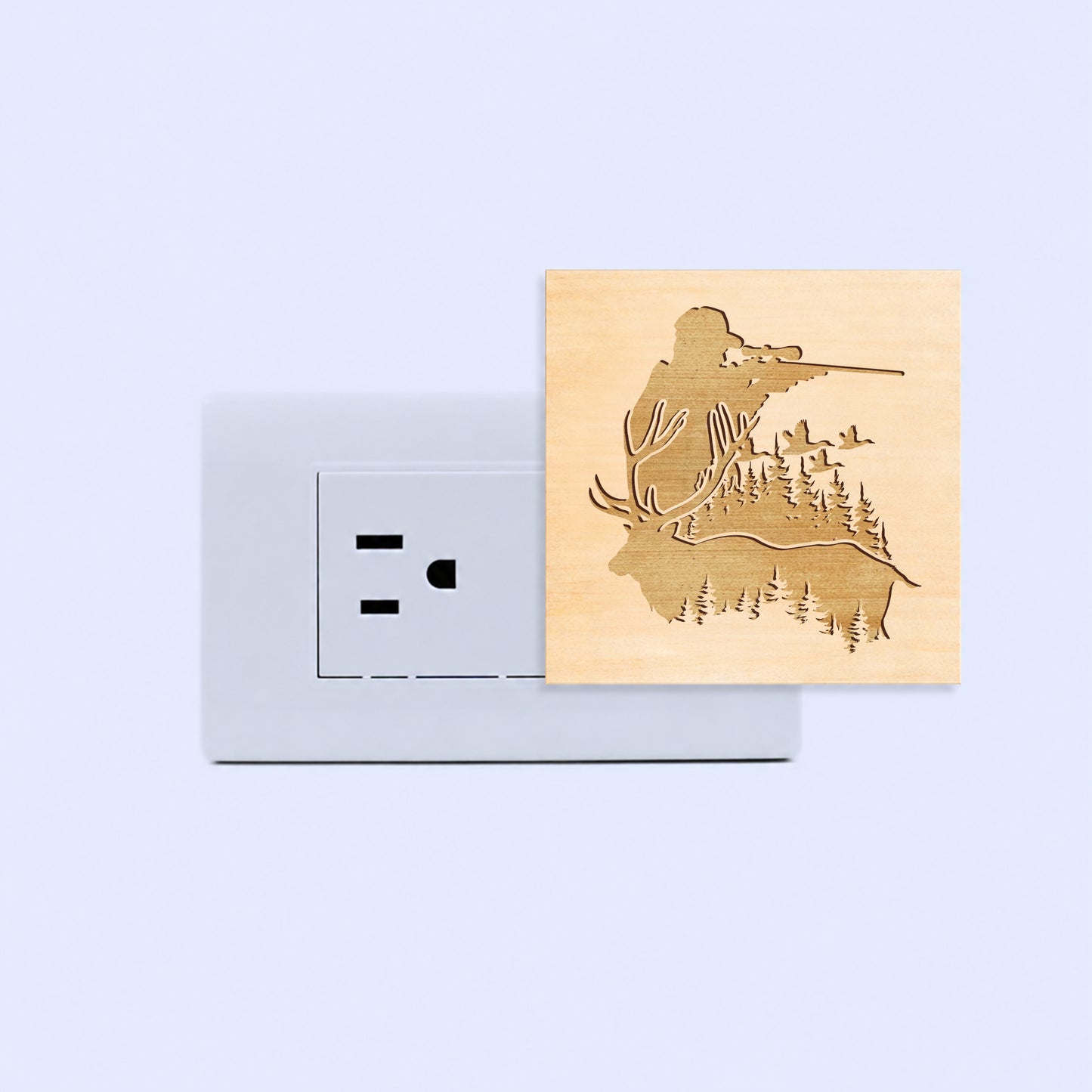 Deer Hunting Engraved Wooden LED Night Light - NLDH0001
