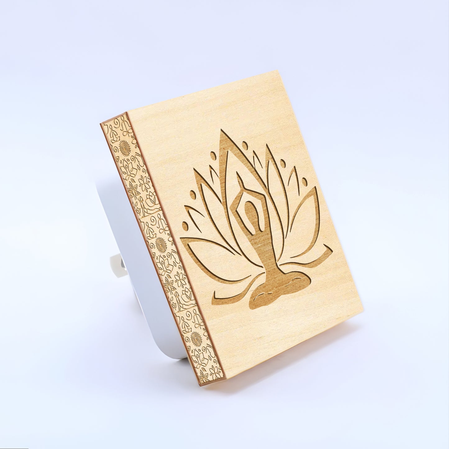 Lotus Peace Yoga Lover Engraved Wooden LED Night Light - NLYG0006