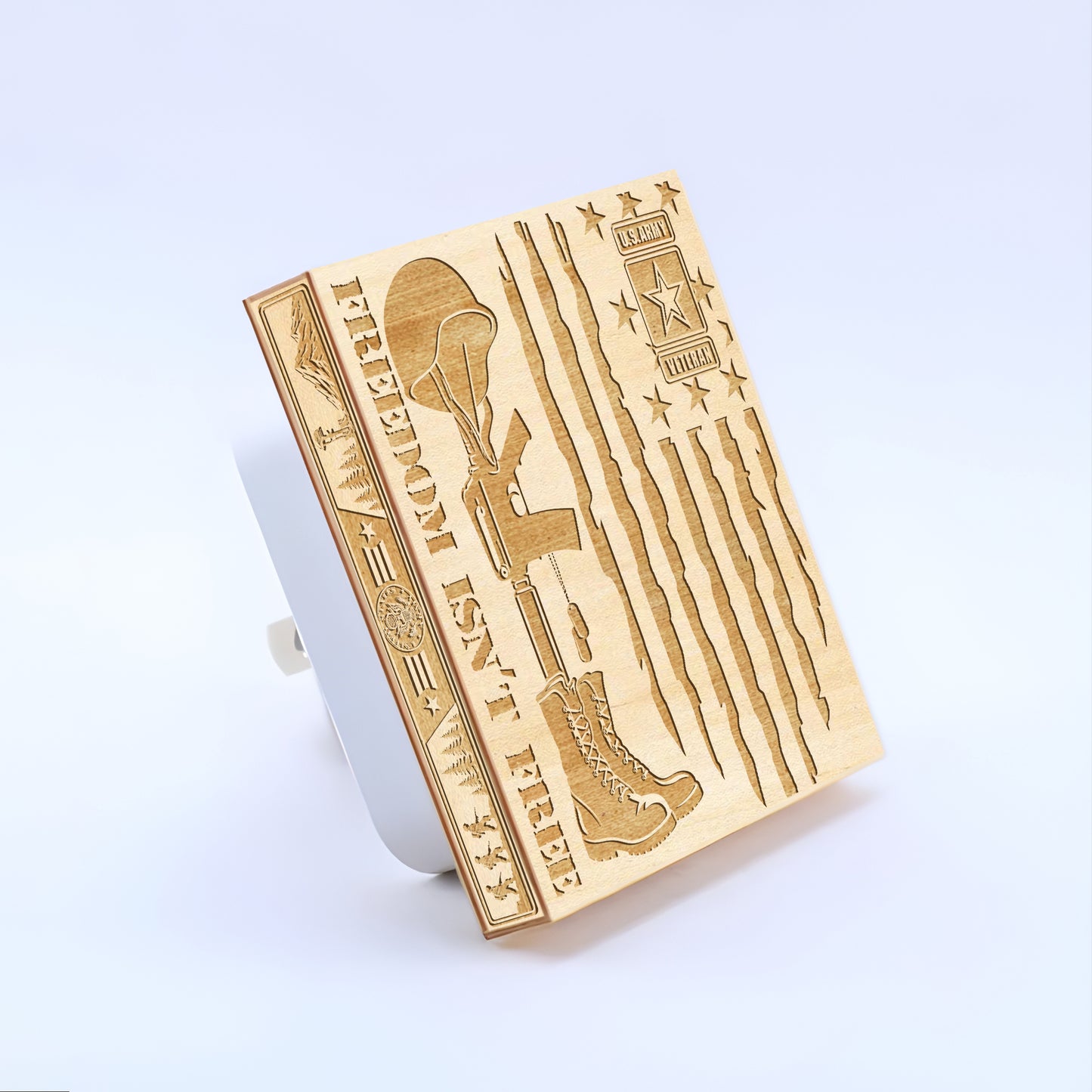 Army Veteran | Freedom Isn't Free | Artistic Engraved Wooden LED Night Light, NLV0032