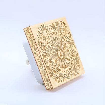 Every Little Thing is Gonna Be Alright, Artistic Engraved Wooden LED Night Light, PH0018