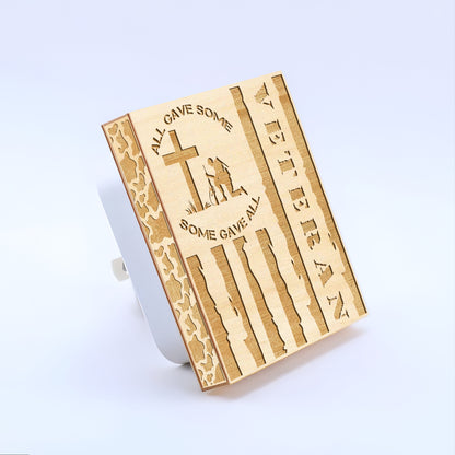 U.S VETERAN, All Gave Some - Some Gave All Engraved Wooden LED Night Light, NLV0005