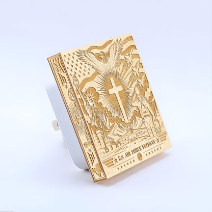 Air Force Veteran | Special Edition | Artistic Engraved Wooden LED Night Light, NLV0035