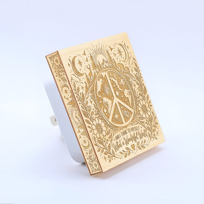And I Think to Myself What a Wonderful World, Artistic Engraved Wooden LED Night Light, PH0014