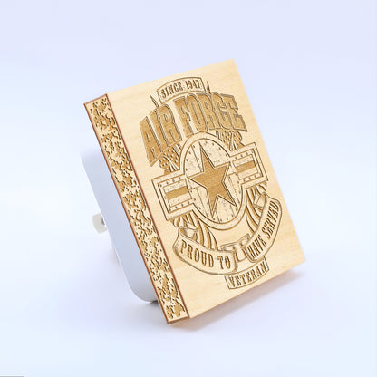 Air Force Veteran Special Edition | Engraved Wooden LED Night Light, NLV0017