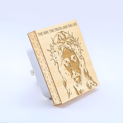 The Way, The Truth, and The Life Christian Gift Engraved Wooden LED Night Light - NLG0007