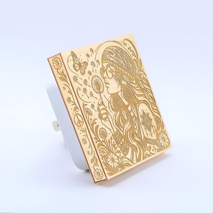 Free Spirit, Artistic Engraved Wooden LED Night Light, PH0028