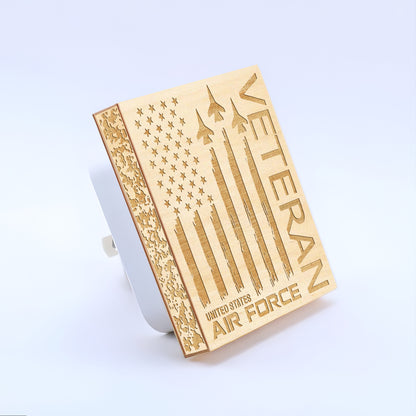 Air Force Veteran Special Edition | Artistic Engraved Wooden LED Night Light, NLV0011