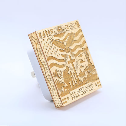 All Gave Some - Some Gave All | Artistic Engraved Wooden LED Night Light, NLV0036A