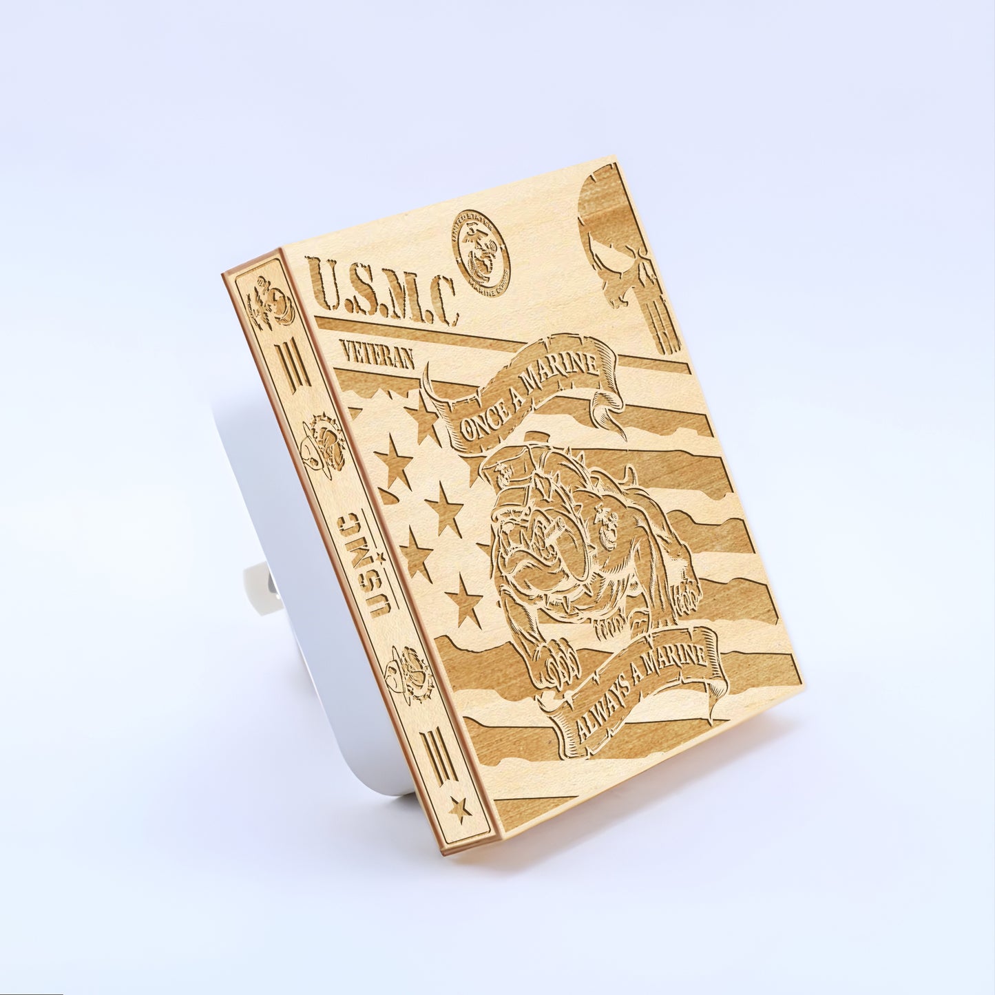 Marine Veteran | Once a Marine - Always a Marine | Artistic Engraved Wooden LED Night Light, NLV0030