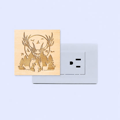 Deer Hunting Engraved Wooden LED Night Light - NLDH0004