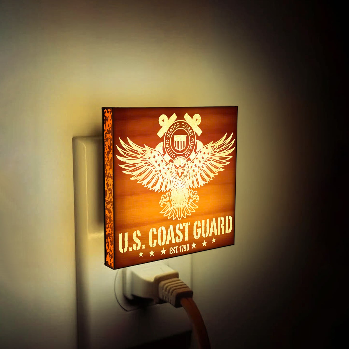 COAST GUARD Engraved Wooden LED Night Light, NLV0006E