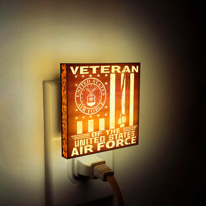 Air Force Veteran Special Edition | Engraved Wooden LED Night Light, NLV0015