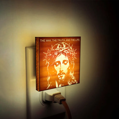 The Way, The Truth, and The Life Christian Gift Engraved Wooden LED Night Light - NLG0007