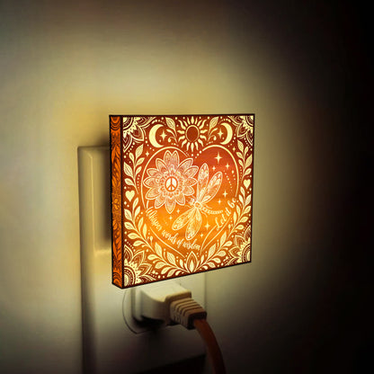 Whisper Words of Wisdom, Let It Be - Artistic Engraved Wooden LED Night Light, PH0016