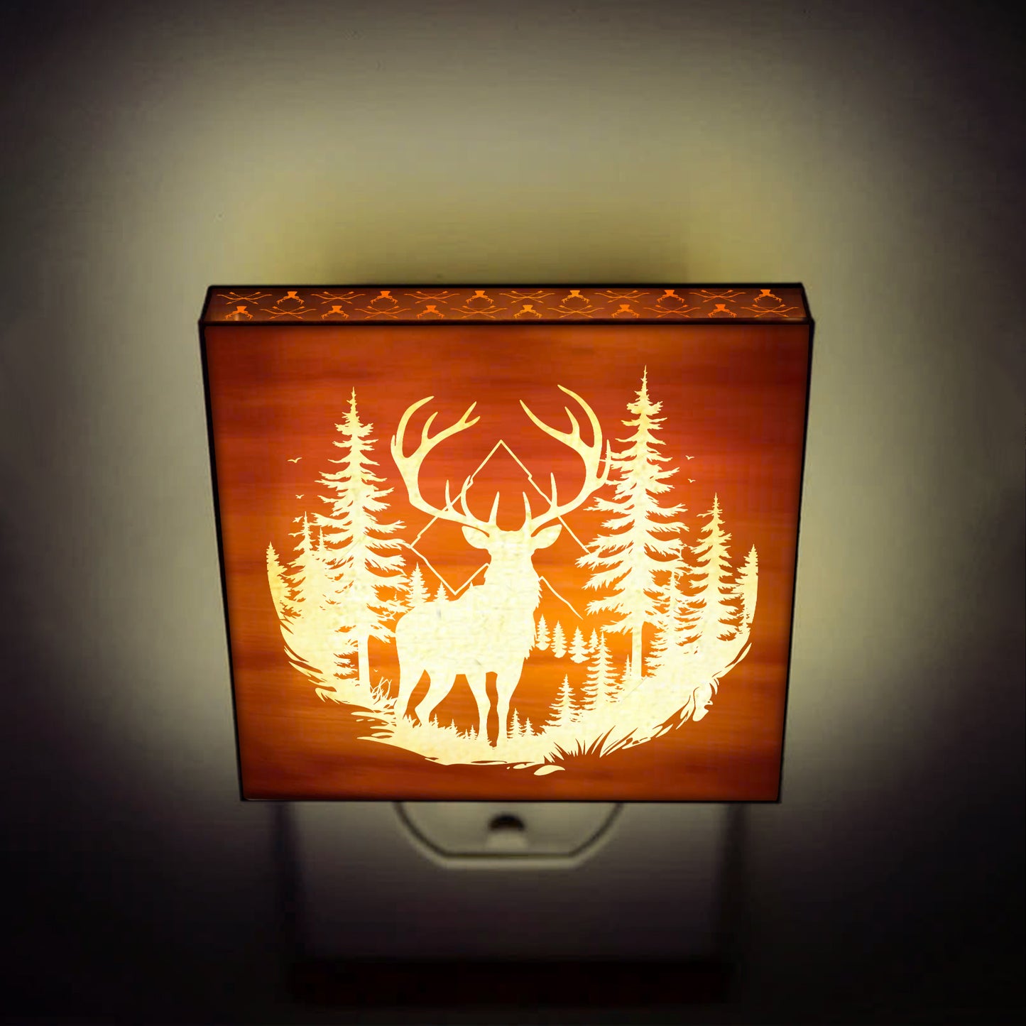 Deer Hunting Engraved Wooden LED Night Light - NLDH0002
