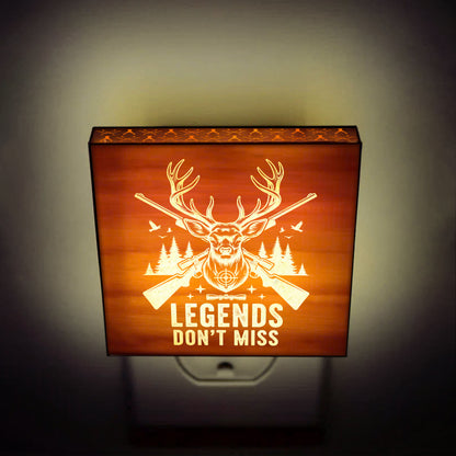 Legends Don't Miss Engraved Wooden LED Night Light - NLDH0007