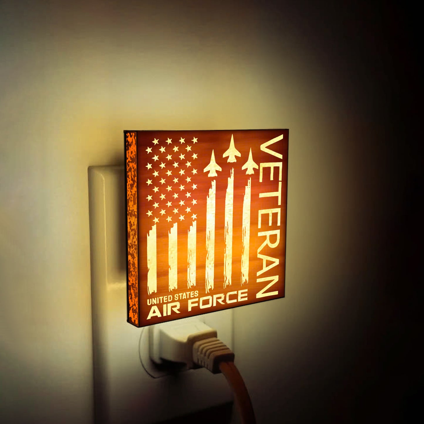 Air Force Veteran Special Edition | Artistic Engraved Wooden LED Night Light, NLV0011