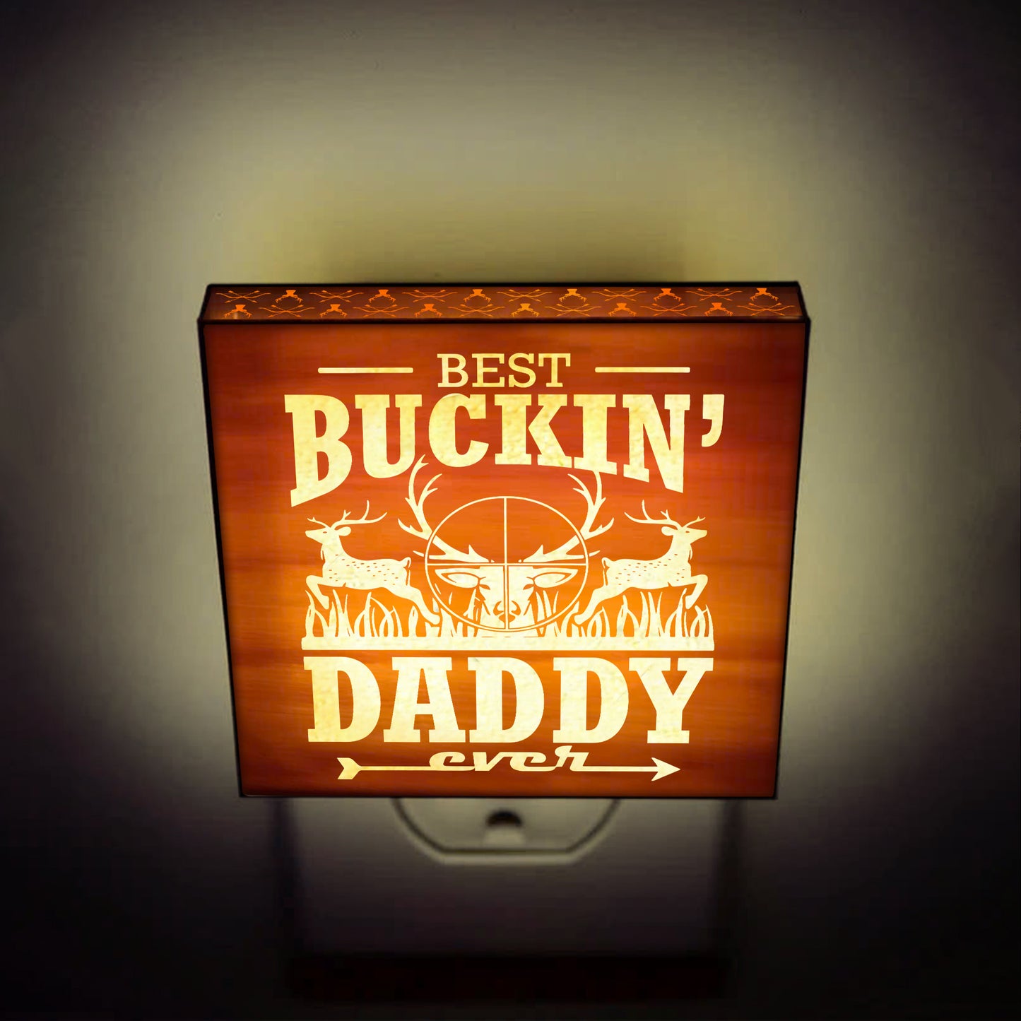Best Buckin' Daddy Ever Engraved Wooden LED Night Light - NLDH0003