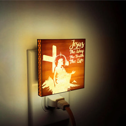 The Way, The Truth, The Life Artisan Engraved Wooden LED Night Light - NLG0010