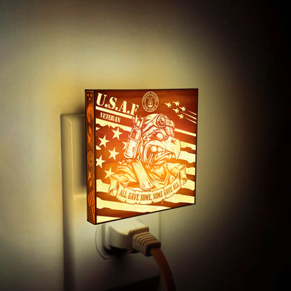 Air Force Veteran | All Gave Some - Some Gave All | Artistic Engraved Wooden LED Night Light, NLV0027