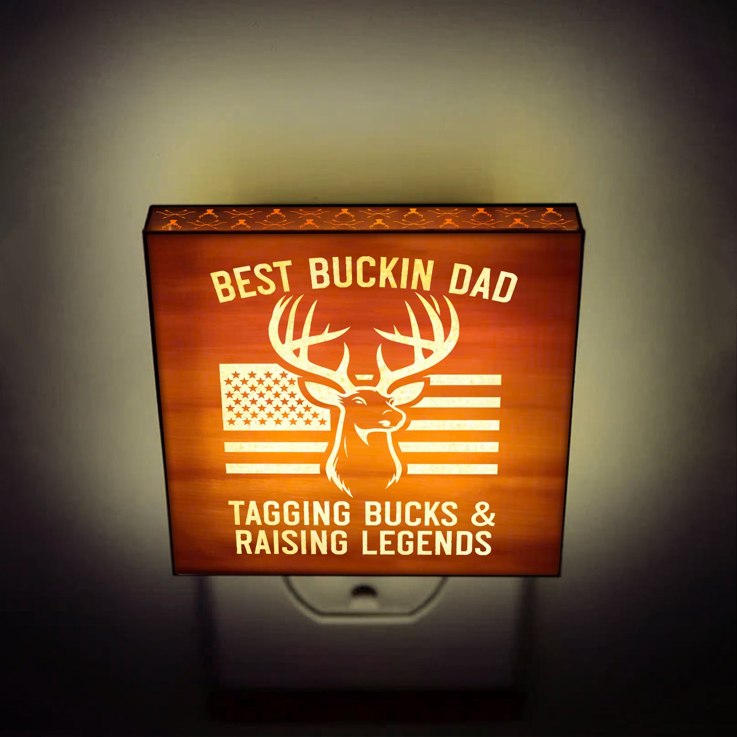 Best Buckin Dad Engraved Wooden LED Night Light - NLDH0008