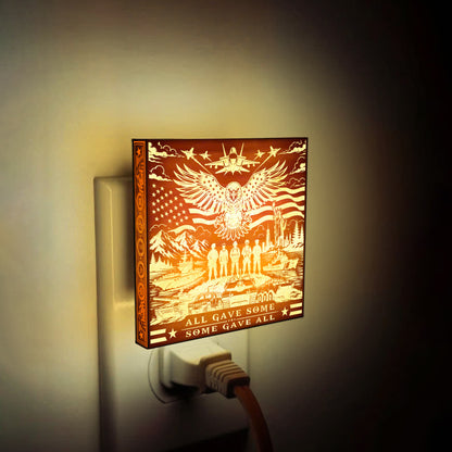 All Gave Some - Some Gave All | Artistic Engraved Wooden LED Night Light, NLV0037