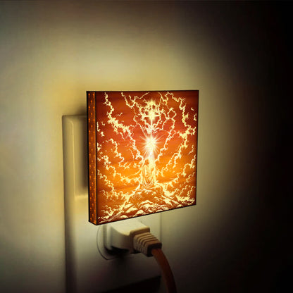 Jesus in Prayer Artisan Engraved Wooden LED Night Light - NLG0015