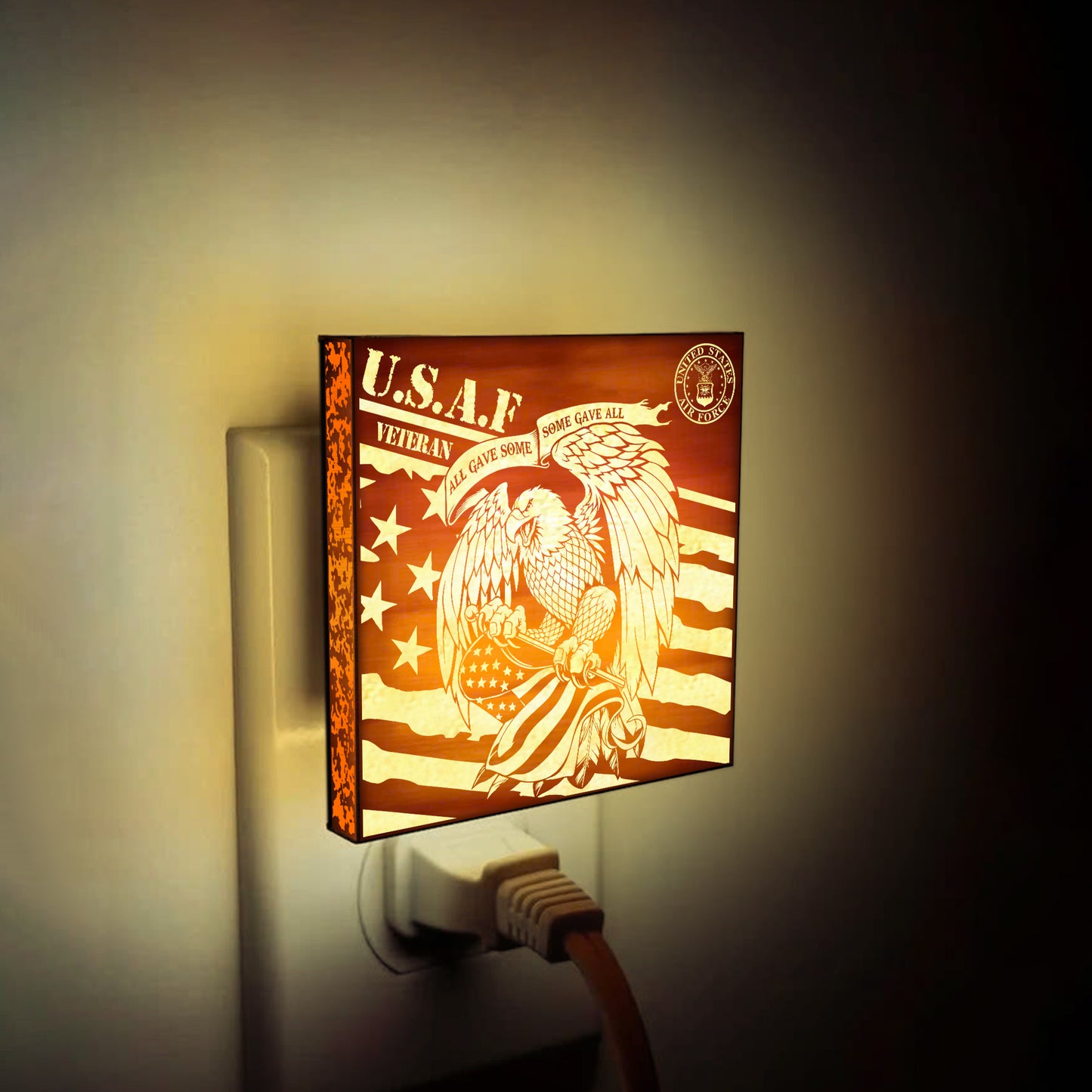Air Force Veteran | All Gave Some - Some Gave All | Artistic Engraved Wooden LED Night Light, NLV0026C